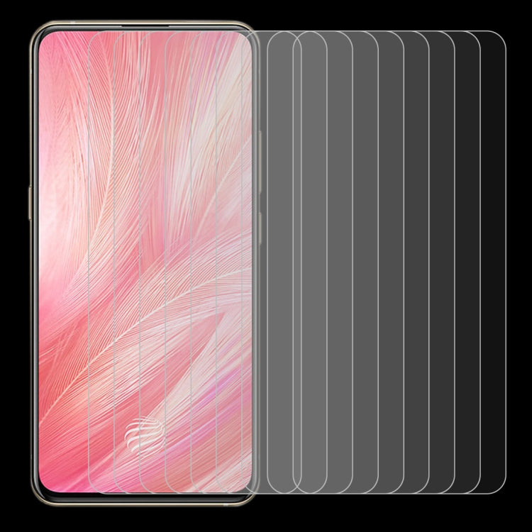 For Vivo X27 10 PCS Half-screen Transparent Tempered Glass Film