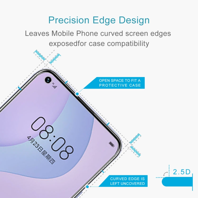 For Huawei nova 7 10 PCS Half-screen Transparent Tempered Glass Film