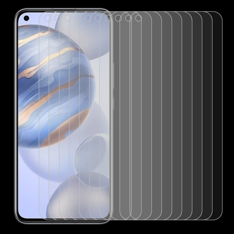 For Huawei Honor 30 10 PCS Half-screen Transparent Tempered Glass Film