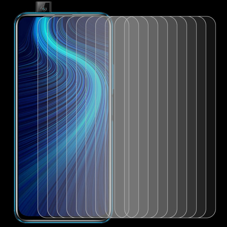For Huawei Honor X10 10 PCS Half-screen Transparent Tempered Glass Film