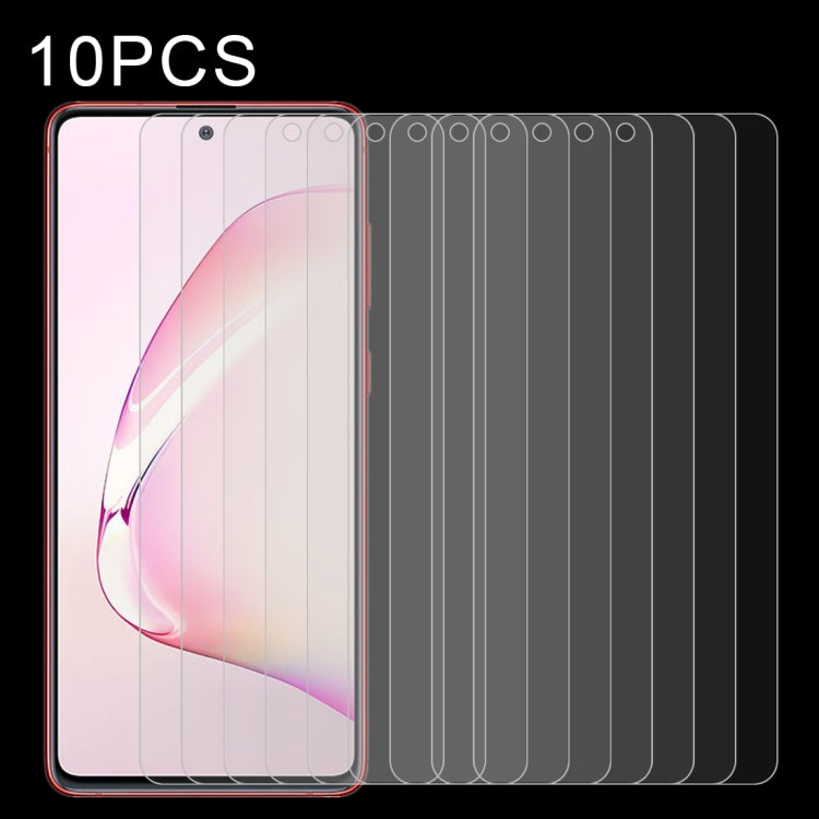 For Samsung Galaxy A81 10 PCS Half-screen Transparent Tempered Glass Film