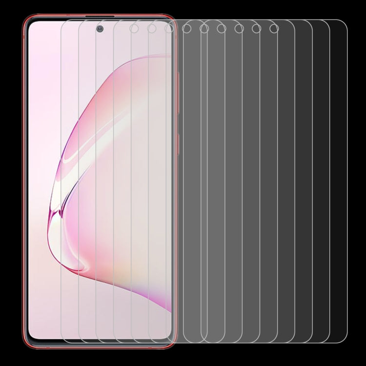 For Samsung Galaxy A81 10 PCS Half-screen Transparent Tempered Glass Film