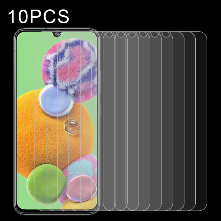 For Samsung Galaxy A90 5G 10 PCS Half-screen Transparent Tempered Glass Film