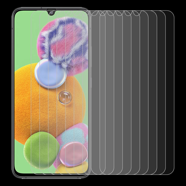 For Samsung Galaxy A90 5G 10 PCS Half-screen Transparent Tempered Glass Film