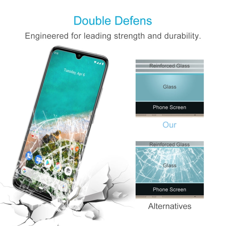 For Xiaomi Mi A3 10 PCS Half-screen Transparent Tempered Glass Film