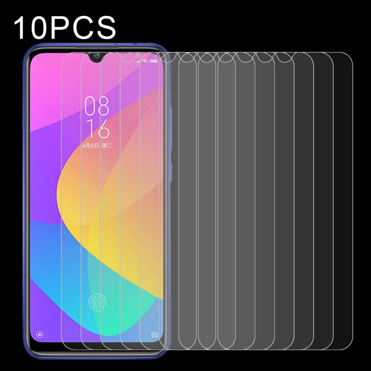 For Xiaomi Mi CC9e 10 PCS Half-screen Transparent Tempered Glass Film
