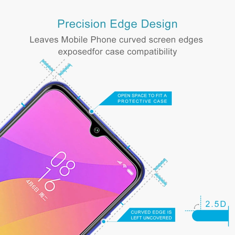 For Xiaomi Mi CC9e 10 PCS Half-screen Transparent Tempered Glass Film