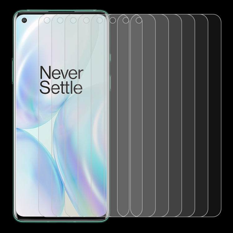 For OnePlus 8 10 PCS Half-screen Transparent Tempered Glass Film