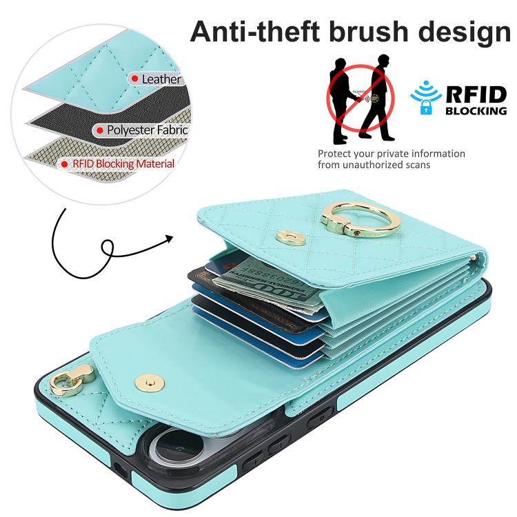 For Samsung Galaxy S25 Edge 5G Rhombic Texture Card Bag Phone Case with Long Lanyard