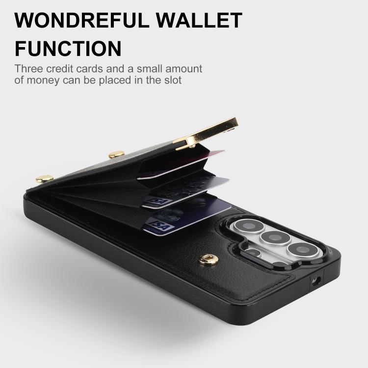 For Samsung Galaxy S26 Ultra 5G Metal Buckle Card Slots Phone Case
