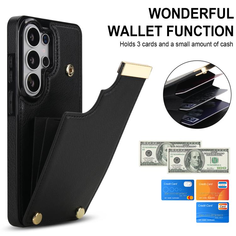 For Samsung Galaxy S26 Ultra 5G Metal Buckle Card Slots Phone Case