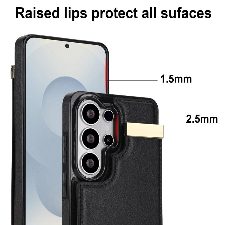 For Samsung Galaxy S26 Ultra 5G Metal Buckle Card Slots Phone Case