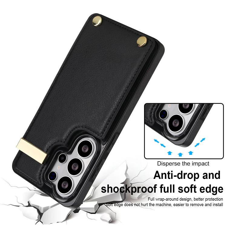 For Samsung Galaxy S26 Ultra 5G Metal Buckle Card Slots Phone Case
