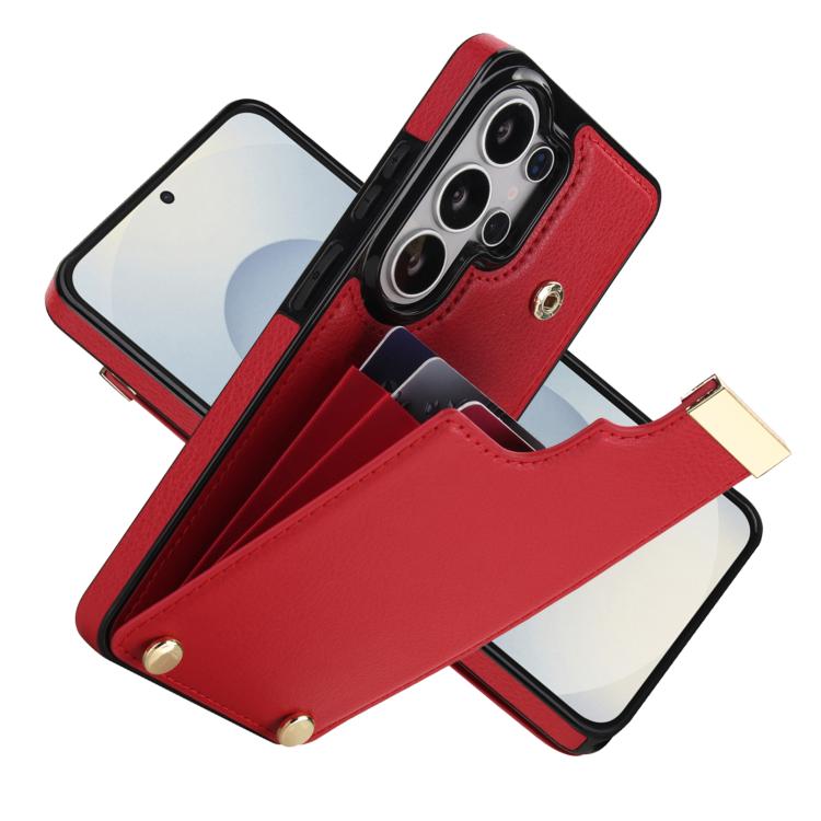 For Samsung Galaxy S26 Ultra 5G Metal Buckle Card Slots Phone Case