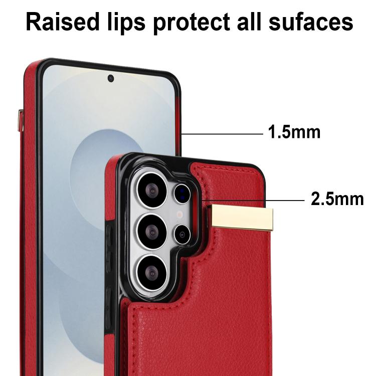 For Samsung Galaxy S26 Ultra 5G Metal Buckle Card Slots Phone Case