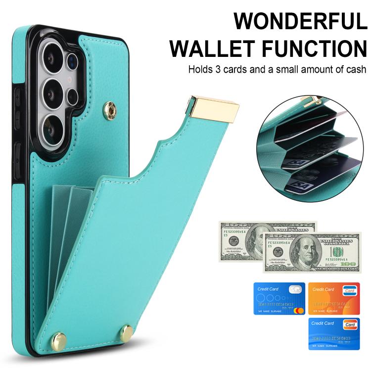 For Samsung Galaxy S26 Ultra 5G Metal Buckle Card Slots Phone Case