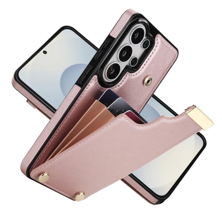 For Samsung Galaxy S26 Ultra 5G Metal Buckle Card Slots Phone Case