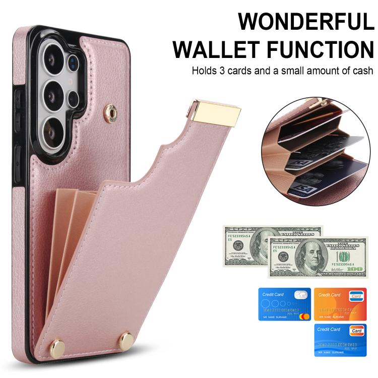 For Samsung Galaxy S26 Ultra 5G Metal Buckle Card Slots Phone Case