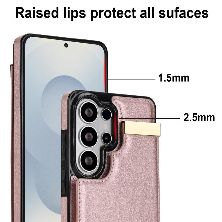 For Samsung Galaxy S26 Ultra 5G Metal Buckle Card Slots Phone Case