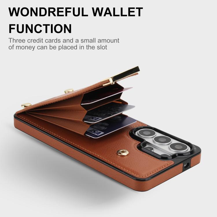 For Samsung Galaxy S26 Ultra 5G Metal Buckle Card Slots Phone Case
