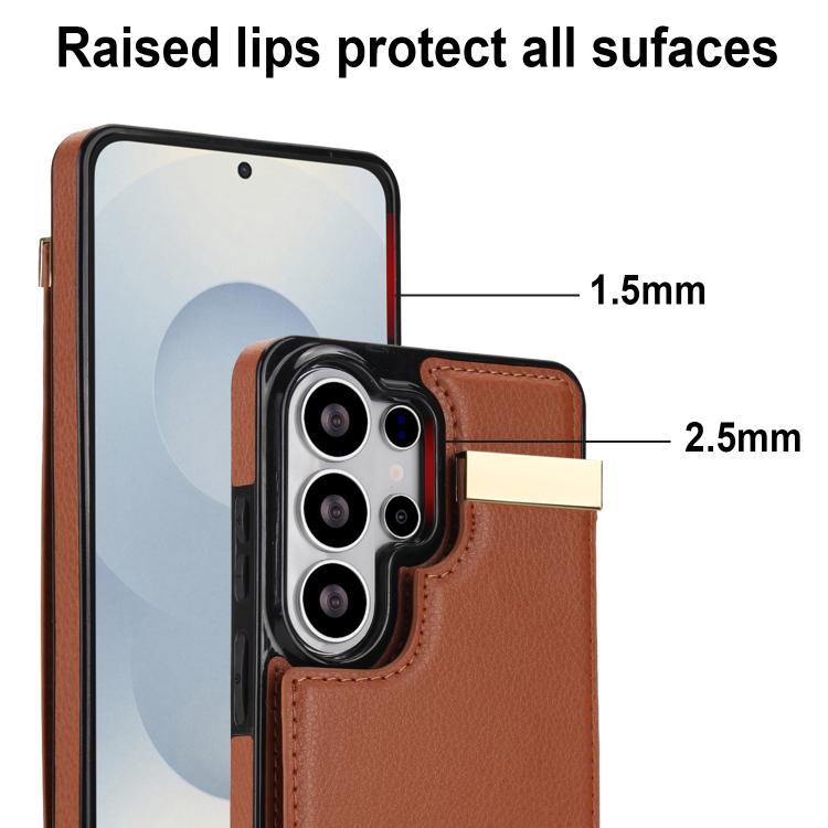 For Samsung Galaxy S26 Ultra 5G Metal Buckle Card Slots Phone Case
