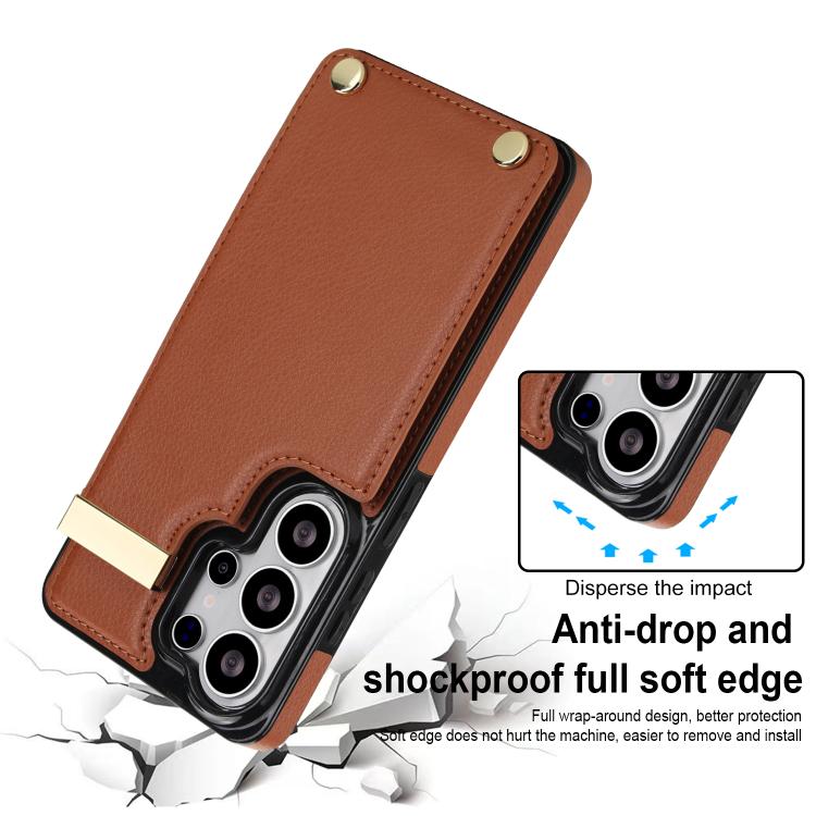 For Samsung Galaxy S26 Ultra 5G Metal Buckle Card Slots Phone Case