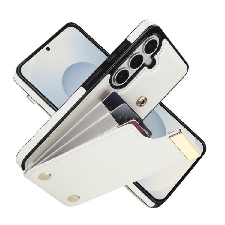 For Samsung Galaxy S26+ 5G Metal Buckle Card Slots Phone Case