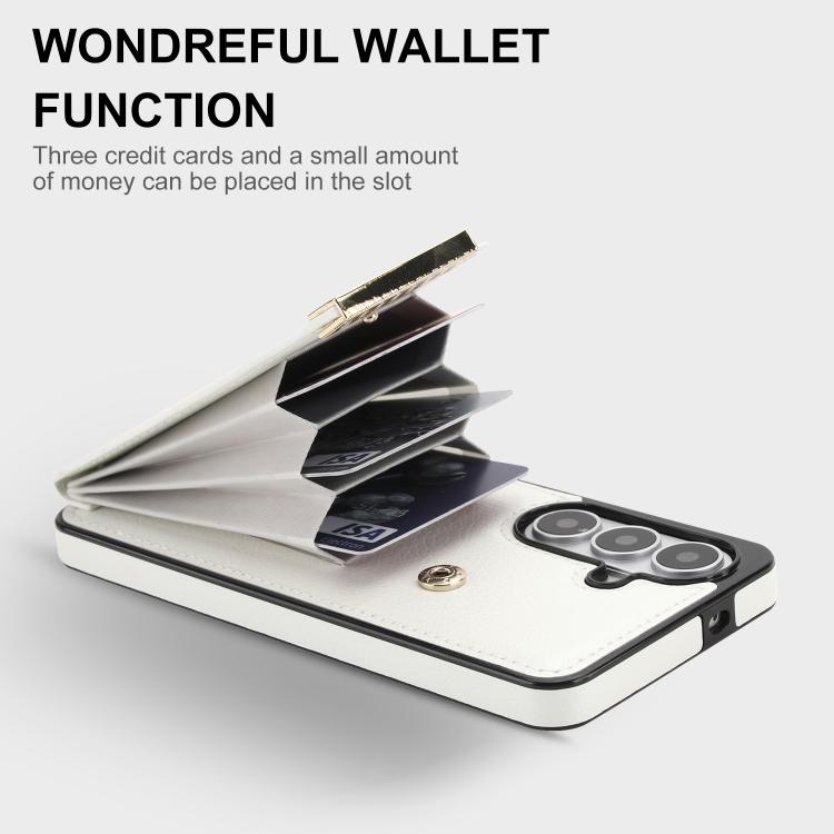 For Samsung Galaxy S26+ 5G Metal Buckle Card Slots Phone Case
