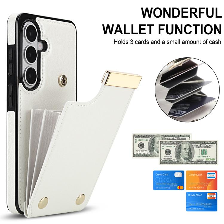 For Samsung Galaxy S26+ 5G Metal Buckle Card Slots Phone Case