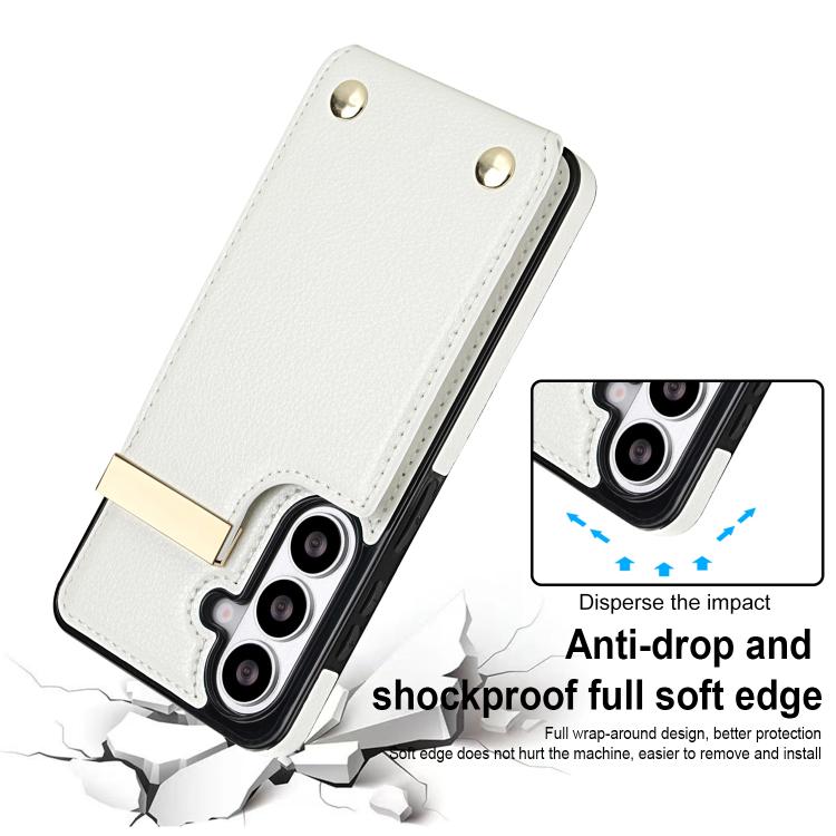 For Samsung Galaxy S26+ 5G Metal Buckle Card Slots Phone Case