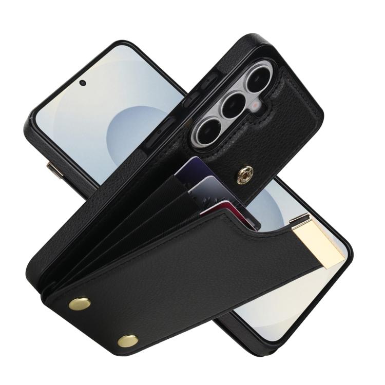 For Samsung Galaxy S26+ 5G Metal Buckle Card Slots Phone Case