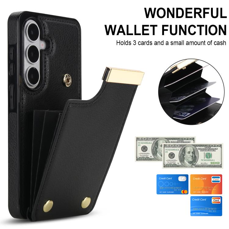 For Samsung Galaxy S26+ 5G Metal Buckle Card Slots Phone Case