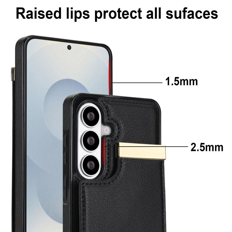 For Samsung Galaxy S26+ 5G Metal Buckle Card Slots Phone Case
