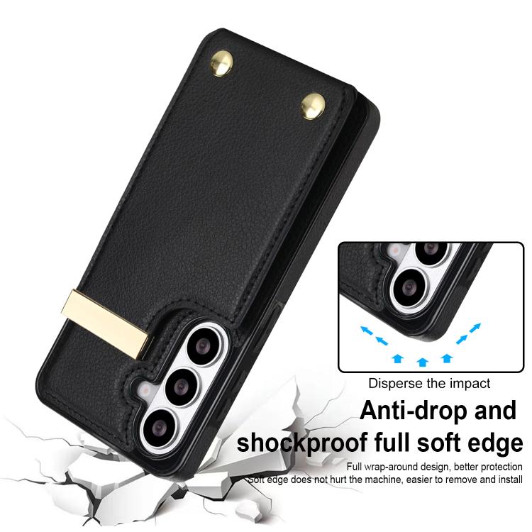 For Samsung Galaxy S26+ 5G Metal Buckle Card Slots Phone Case