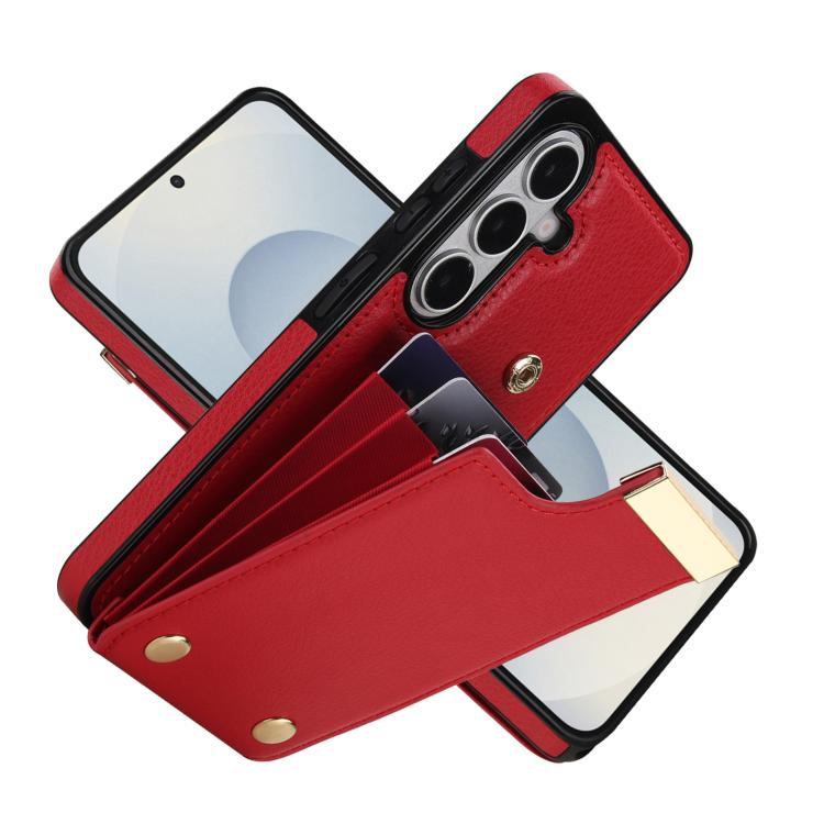 For Samsung Galaxy S26+ 5G Metal Buckle Card Slots Phone Case