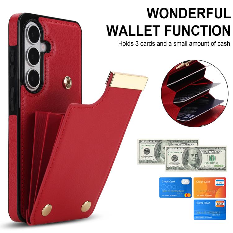 For Samsung Galaxy S26+ 5G Metal Buckle Card Slots Phone Case