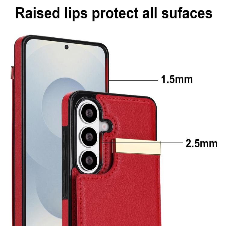 For Samsung Galaxy S26+ 5G Metal Buckle Card Slots Phone Case