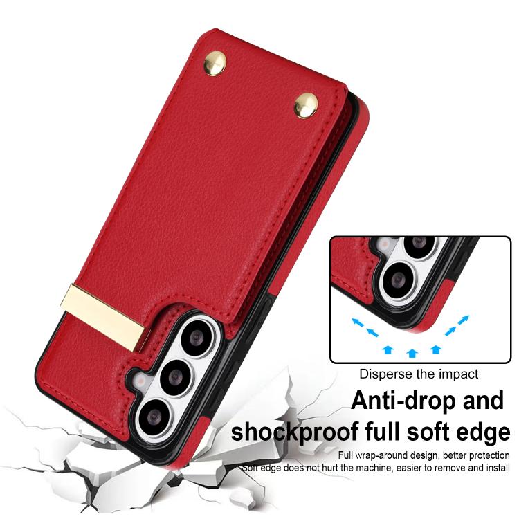 For Samsung Galaxy S26+ 5G Metal Buckle Card Slots Phone Case