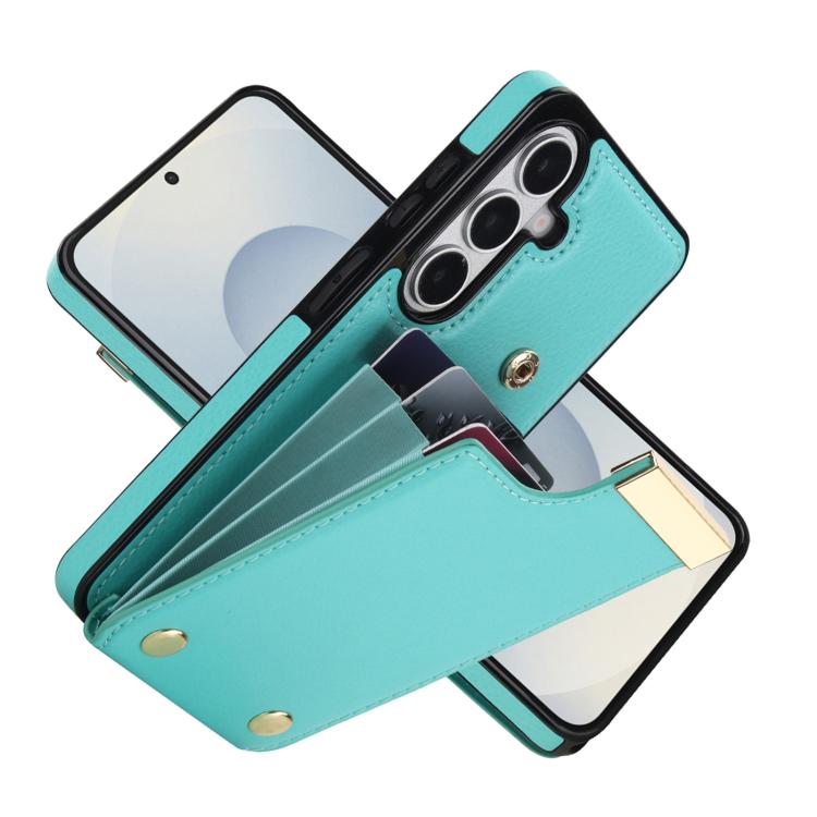 For Samsung Galaxy S26+ 5G Metal Buckle Card Slots Phone Case