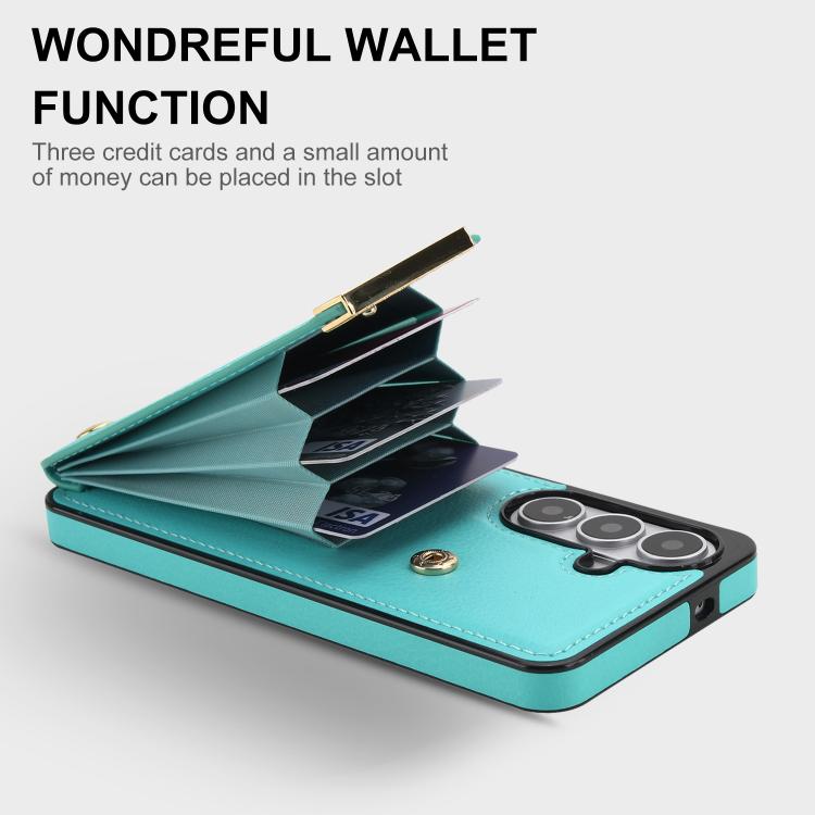For Samsung Galaxy S26+ 5G Metal Buckle Card Slots Phone Case
