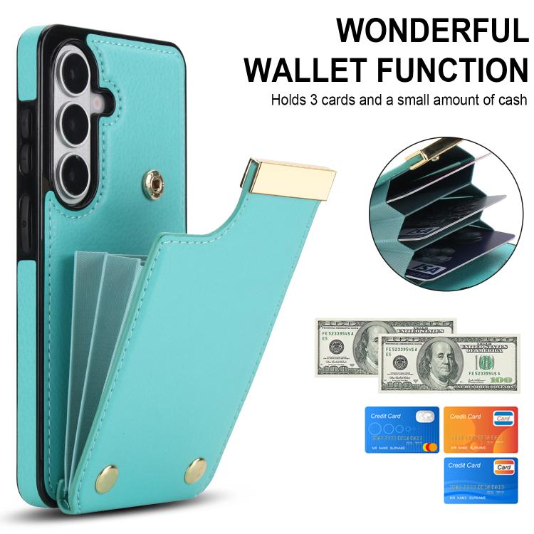 For Samsung Galaxy S26+ 5G Metal Buckle Card Slots Phone Case