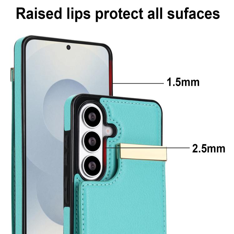 For Samsung Galaxy S26+ 5G Metal Buckle Card Slots Phone Case