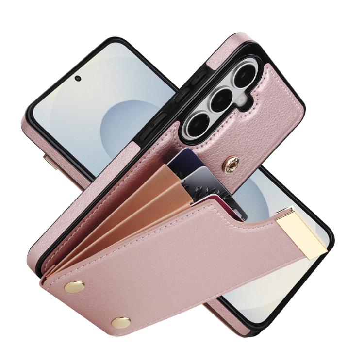 For Samsung Galaxy S26+ 5G Metal Buckle Card Slots Phone Case