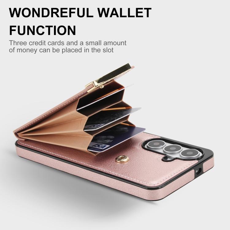 For Samsung Galaxy S26+ 5G Metal Buckle Card Slots Phone Case