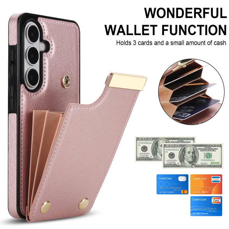 For Samsung Galaxy S26+ 5G Metal Buckle Card Slots Phone Case