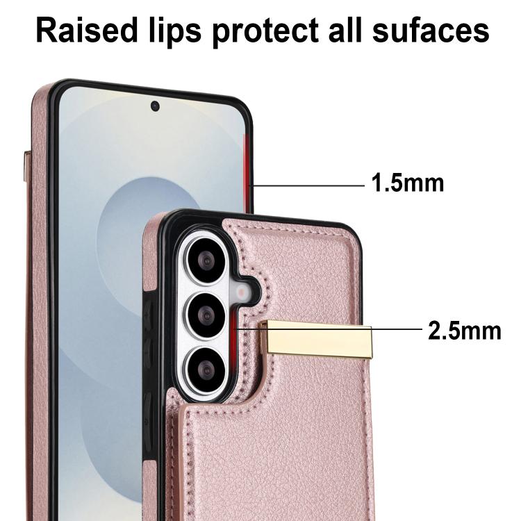 For Samsung Galaxy S26+ 5G Metal Buckle Card Slots Phone Case