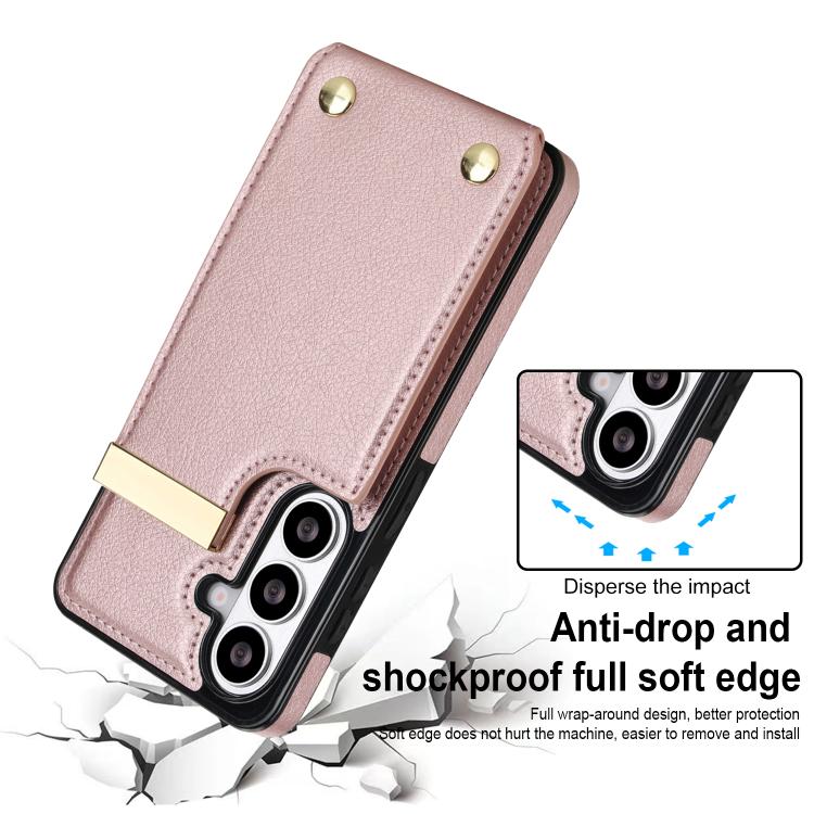 For Samsung Galaxy S26+ 5G Metal Buckle Card Slots Phone Case