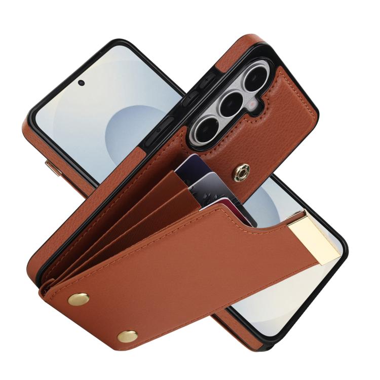 For Samsung Galaxy S26+ 5G Metal Buckle Card Slots Phone Case