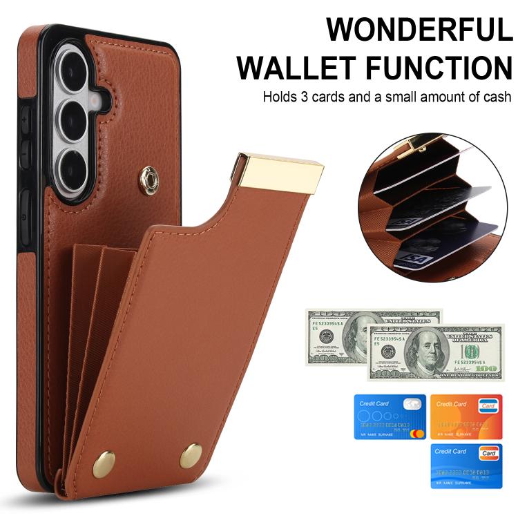 For Samsung Galaxy S26+ 5G Metal Buckle Card Slots Phone Case