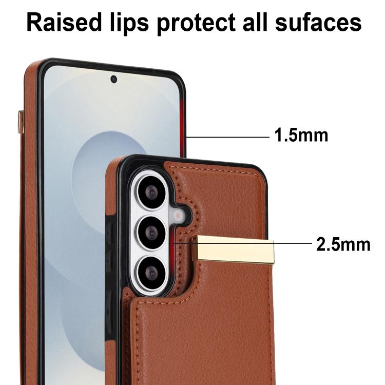 For Samsung Galaxy S26+ 5G Metal Buckle Card Slots Phone Case
